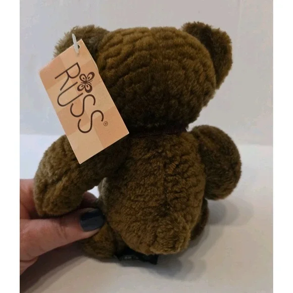 Russ Bears from the Past Bixby Teddy Bear Plush Tag Corduroy Paws Vintage Brown - Picture 4 of 5